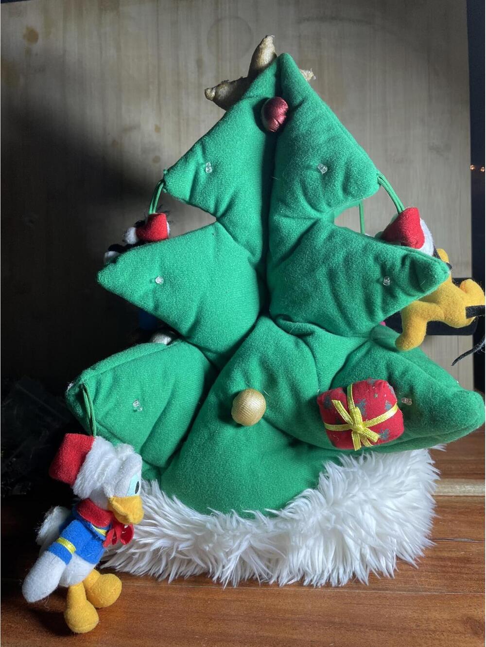 Walt Disney Parks Christmas Tree Plush Hat with Characters Mickey Minnie Goofy